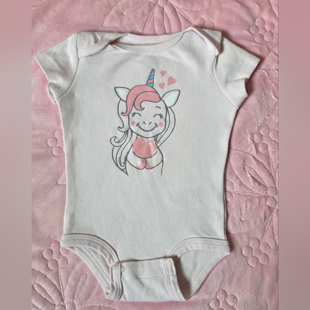 Sweet Unicorn Print Kids Bodysuit